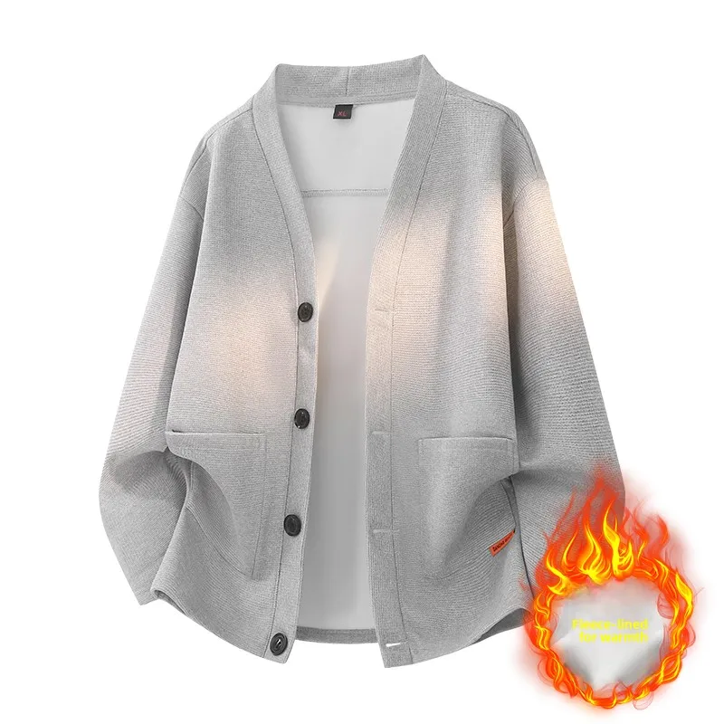 سترات صوفية فضفاضة للرجال عالية الشارع بأكمام طويلة مع قمصان علوية للرجال مريحة ومريحة للاستخدام اليومي في الهواء الطلق #2