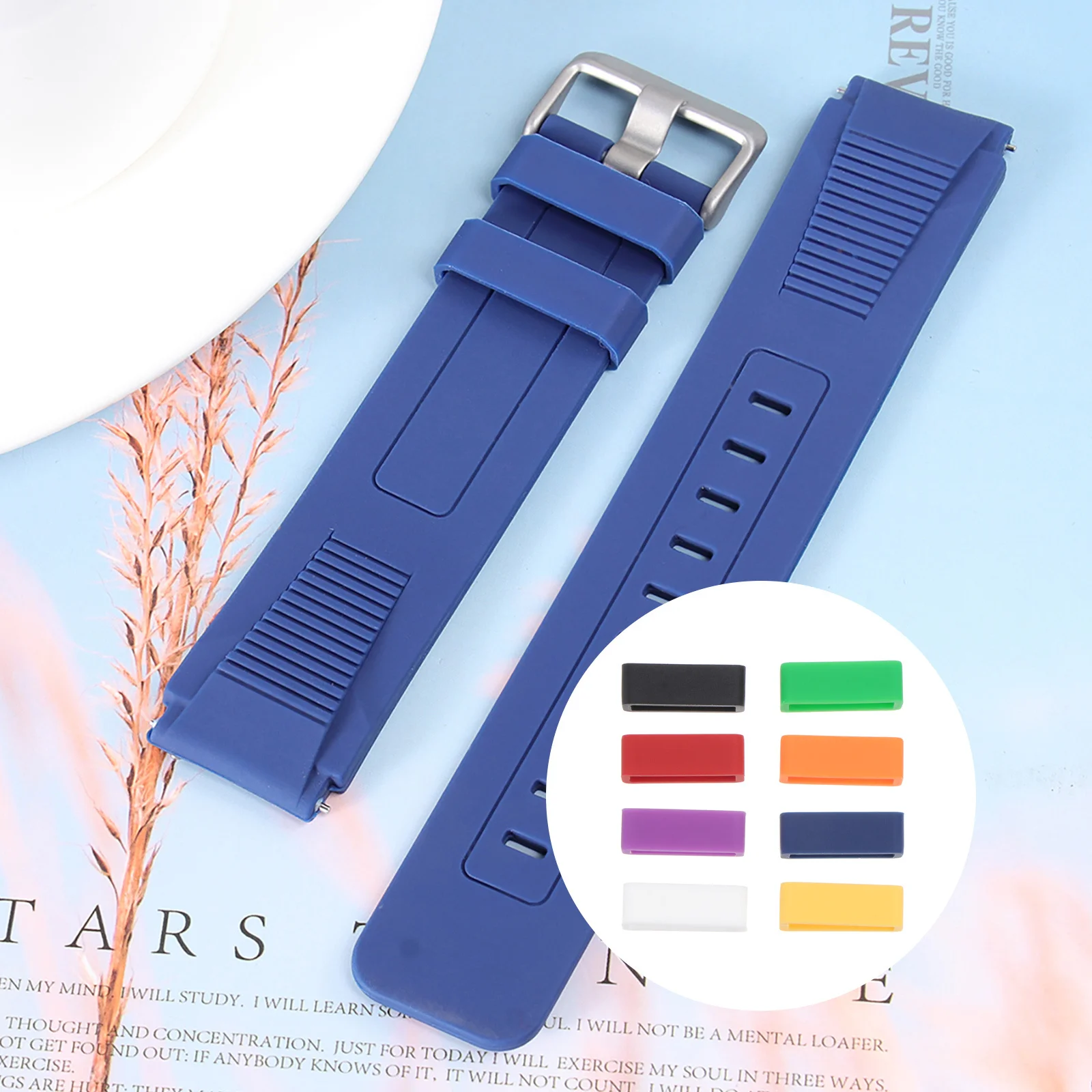 8Pcs Professional Silicon Watchband Ring Loop Keeper Sturdy Trustworthy Tool 12mm White Yellow Purple Black Orange