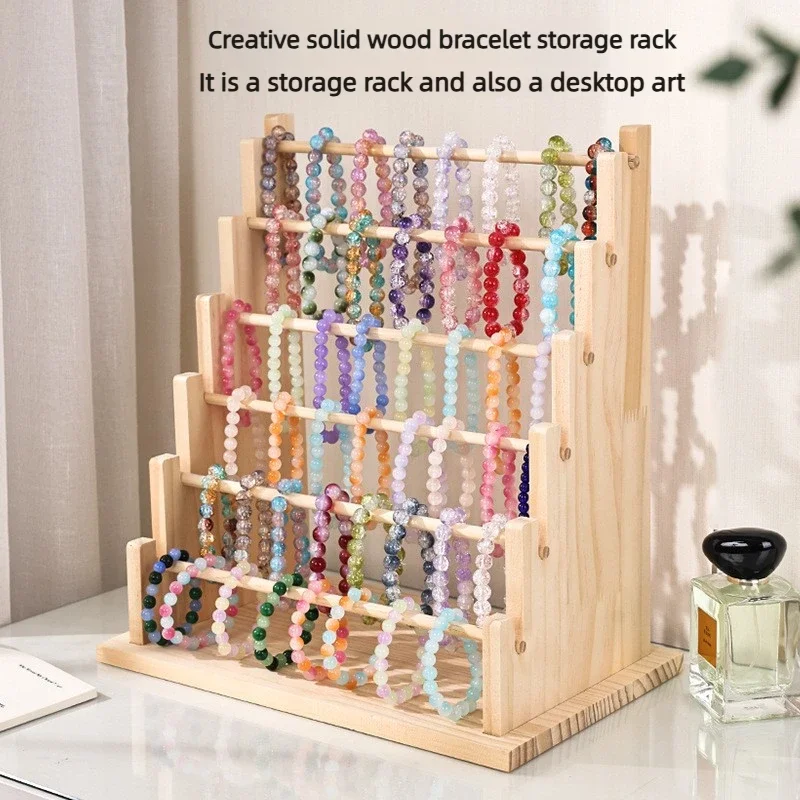 Hand String Bracelet Display Stand Wooden Stall Hair Ring Bracelet Holder Necklace Jewelry Hanging Rack Home Storage Holders