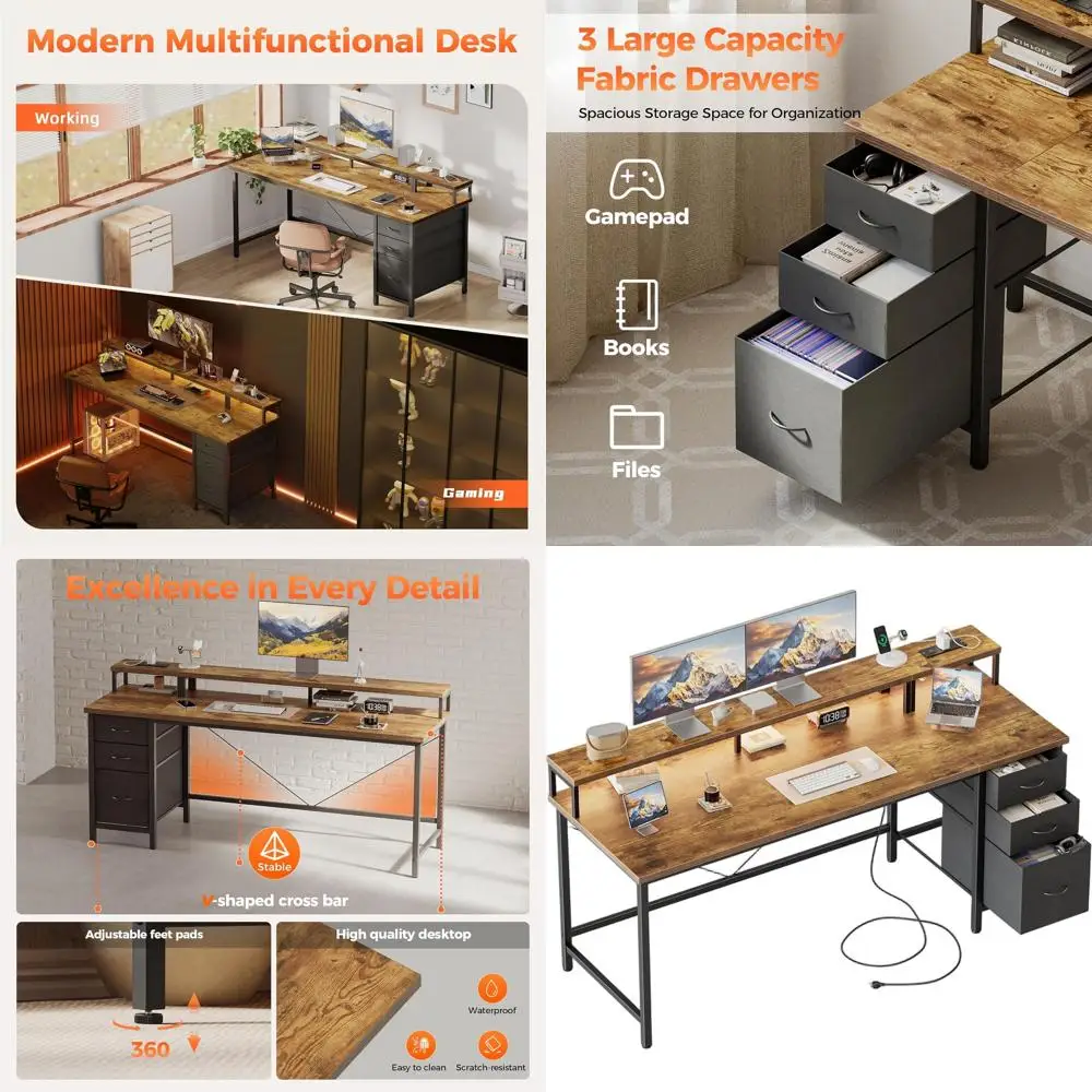 

Игровой стол с 63 светодиодами и розетками, идеально подходит для домашнего офиса или небольших помещений