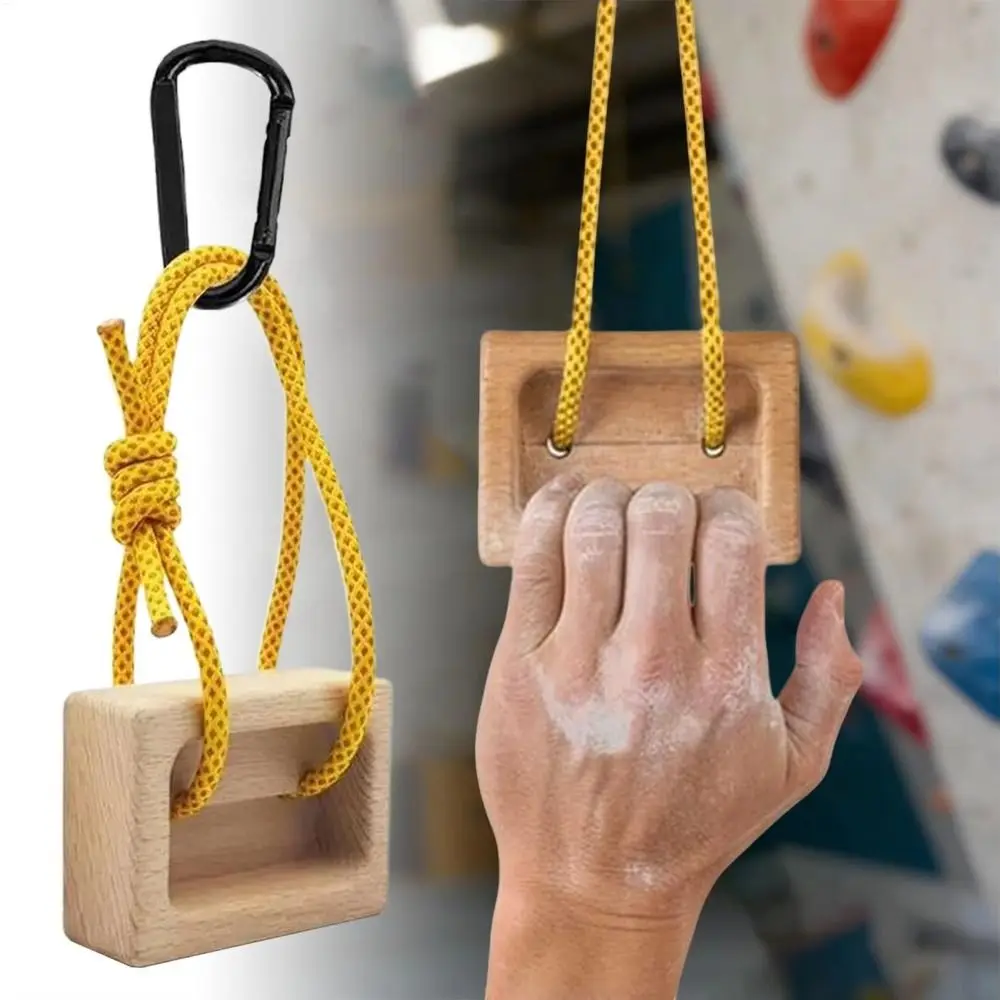 Dual Pocket Climbing Hangboard Hanging Rope Grip Blocks Rock Climb Board Forearm Climbers Wooden Finger Strengthen Board