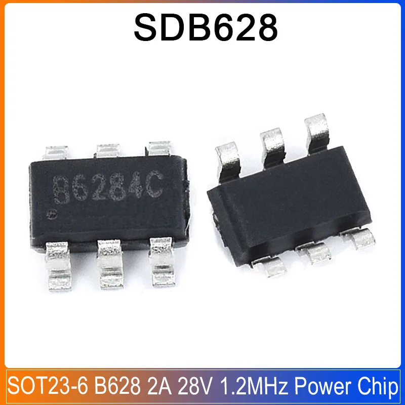 

10-50PCS SDB628 SOT23-6 B628 2A 28V 1.2MHz Power Chip