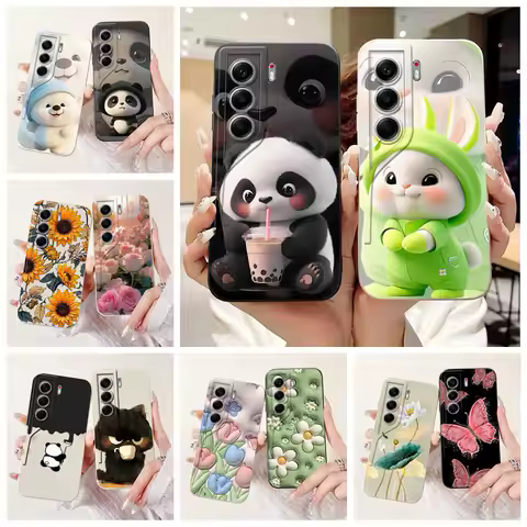 For Tecno Camon 40 Pro 4G Case CM6 Cute Panda Rabbit Pattern Cover Shockproof Phone Case For Tecno Camon40 Camon 40 Pro 5G Shell