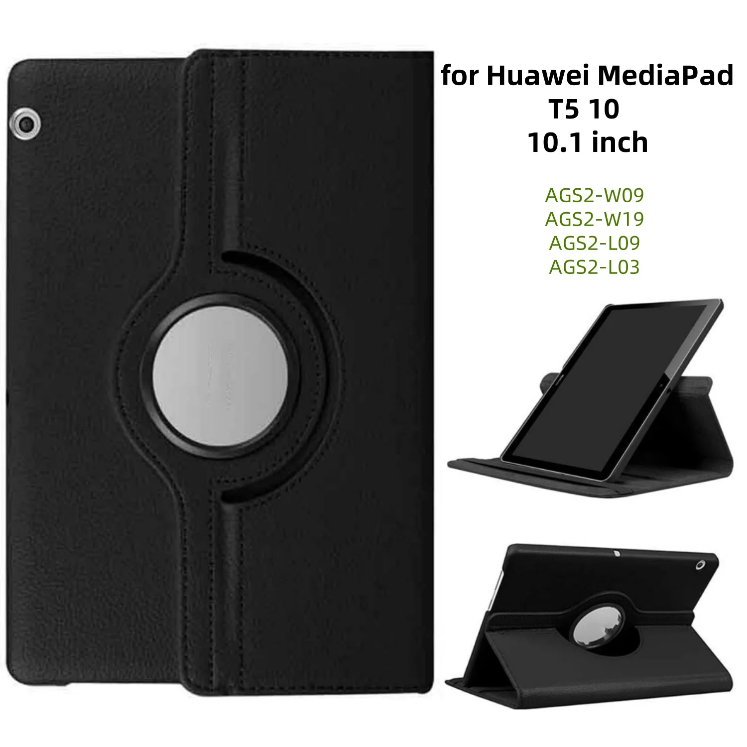 

Деловой чехол для Huawei MediaPad T5 10, чехол 10,1 дюйма, многоугольная подставка, вращающийся на 360 градусов чехол из искусственной кожи AGS2-W09/W19/L09/L03