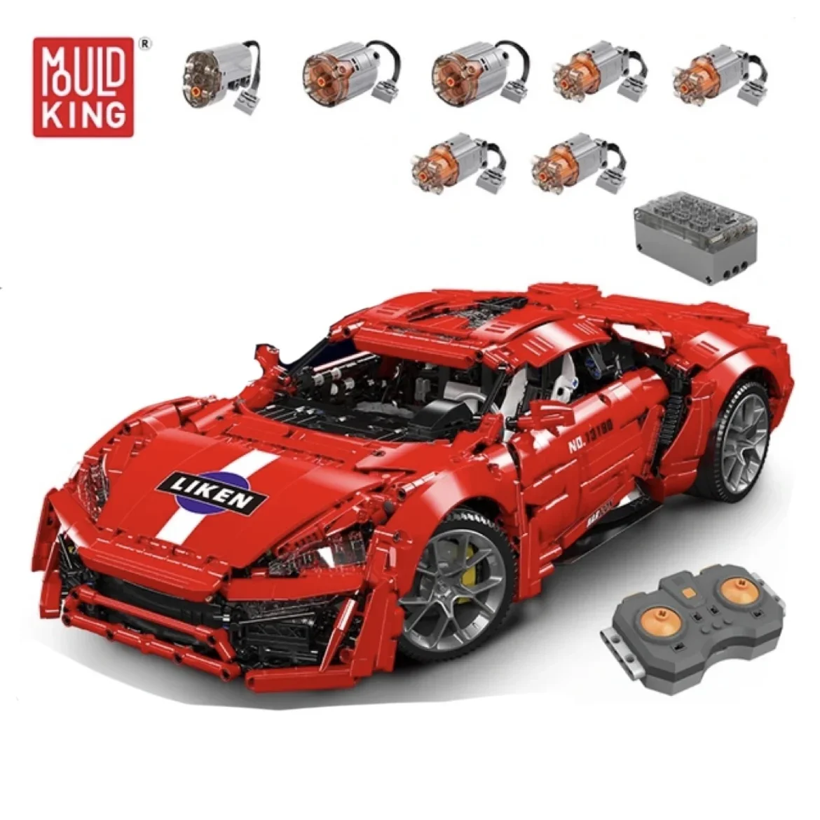 MOULD KING 13190 MOC 1:8 Supercar Racing Car Bricks Set Technical Remote Controlled Building Blocks Toys for Adults Boys