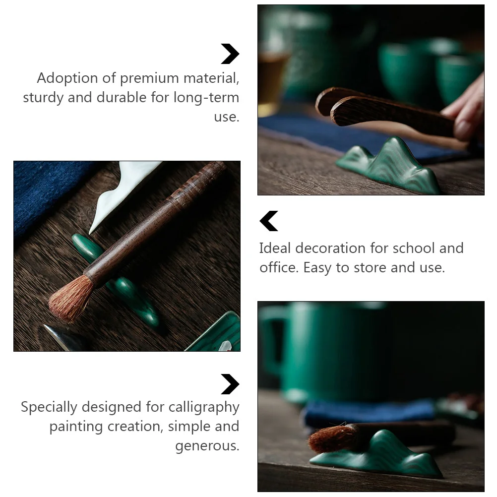 

1Pcs Ceramic Calligraphy Brush Storage Holder Simple Design Writing Brush Support for Sumi Pen Office School Desk Organizer