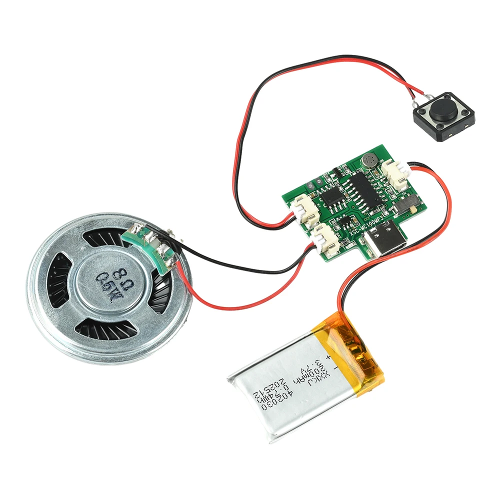 Handgefertigtes DIY-Audio-Aufnahmemodul mit Typ-C-Anschluss, 8M Kapazität, MP3-kompatibel, Ein-Tasten-Aufnahme & Wiedergabe für Grußkarten