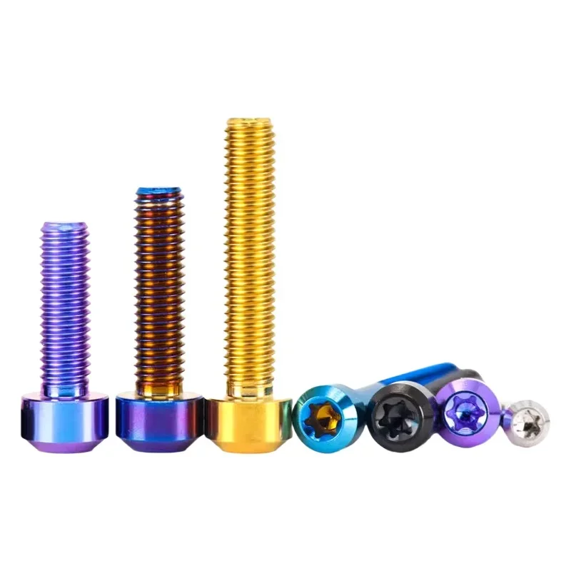 Farbige TC4 Titan-Kegelkopfschrauben mit Innensechskant Torx M4 M5 M6 M8 M10 für Motorrad-Tuning – Detail 4