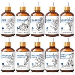 HIQILI 100ML olejków eterycznych z tymianku, 100% czysty olej kwiatowy Premium do aromaterapii, dyfuzor, nawilżacz, masaż, uspokajający umysł