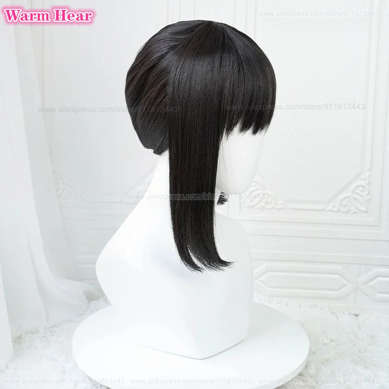 أنيمي Higashiyama Kobeni طويل 38 سنتيمتر ذيل حصان أسود تأثيري أنيمي شعر مستعار مقاومة للحرارة الاصطناعية الشعر هالوين شعر مستعار للحفلات + غطاء شعر مستعار