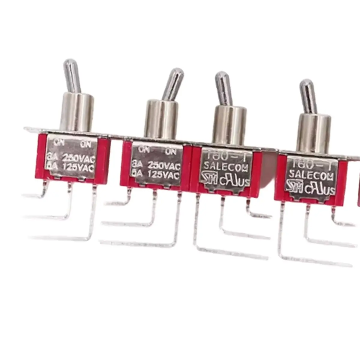 5Pcs for T80-T 3Pin SPDT Right Angled PCB Mount Toggle Switch 5A/125VAC