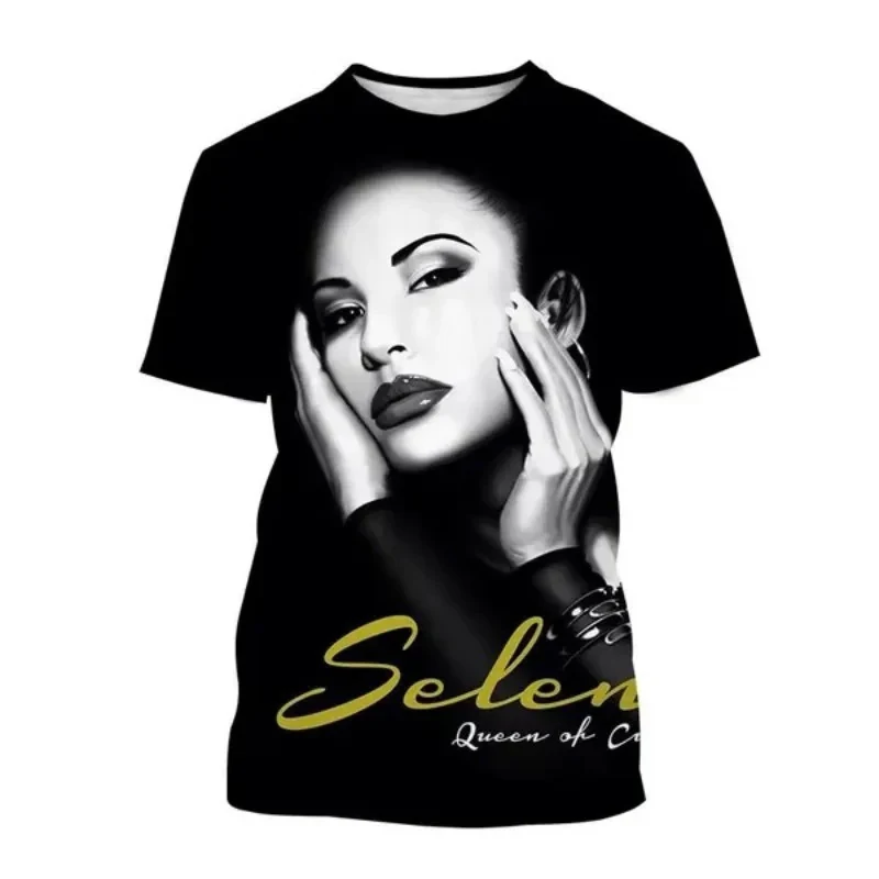 Singer Selena Quintanilla 3D Print T-Shirts Men Women O-Neck Short Sleeve T Shirt Oversized Harajuku Y2k Tops Tees Kids Clothing