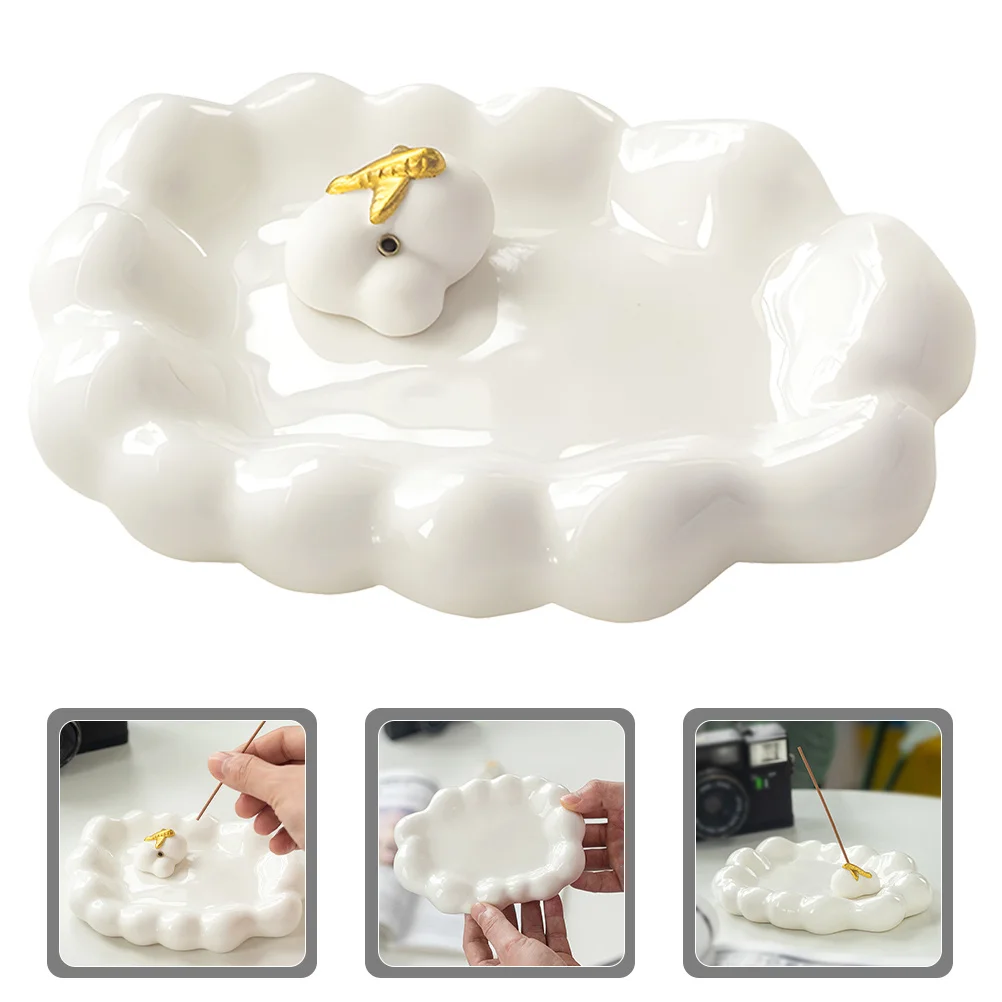 

1Set Ceramic Incense Stick Holder Compact Incense Burner Table Decoration Office Study Yoga Room Accent