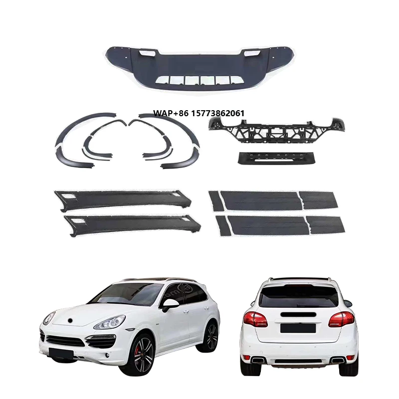 

Car Modification Bumper Kit-Rear Lip Side Skirt Door Flat Noodles Bolt-On Installation for Por Cyenne 2011-2014 Upgrade GTS