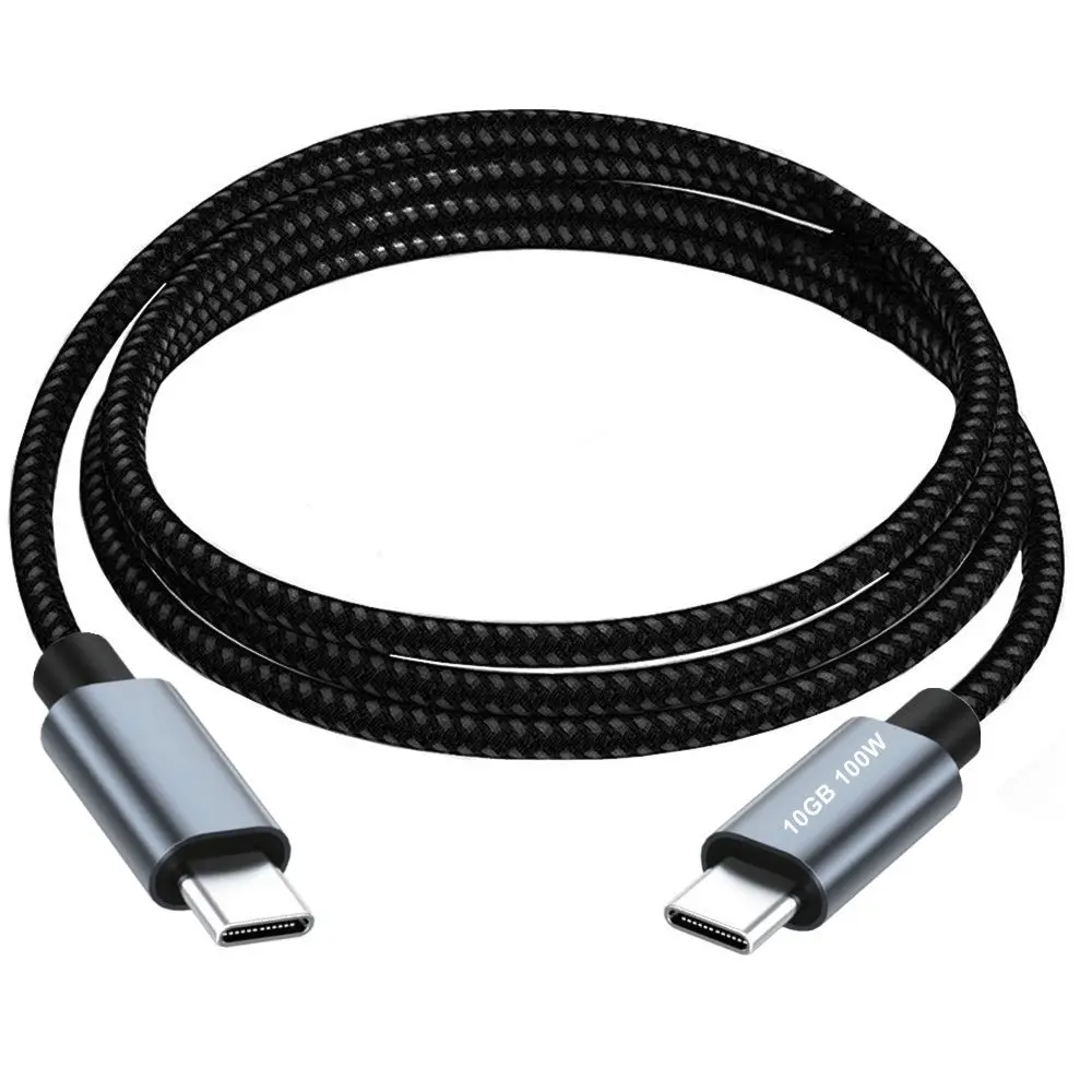 外部データケーブルタイプc,10GB,4k,60hz,d100w,オスからオスUSB-C3.2gen2,高速