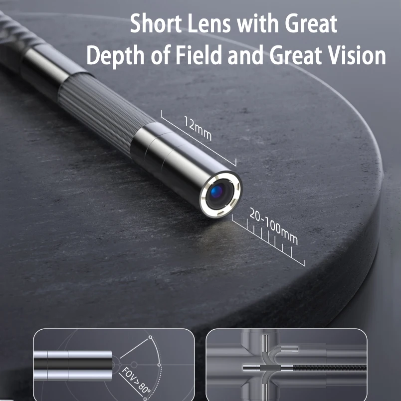 กล้องส่องตรวจสอบ4.3สำหรับกล้องเครื่องส่องตรวจ360 ° เลนส์พวงมาลัยสำหรับอุตสาหกรรมเลนส์ท่อส่งตรวจเครื่องยนต์รถยนต์