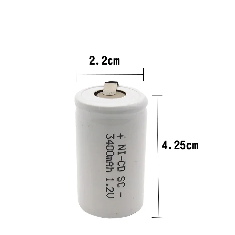 15/30/40pcs SC 3400mAh Rechargeable Battery SC Sub C Ni-cd Cell with Welding Tabs for Electric Drill Screwdriver Milwaukee Tools