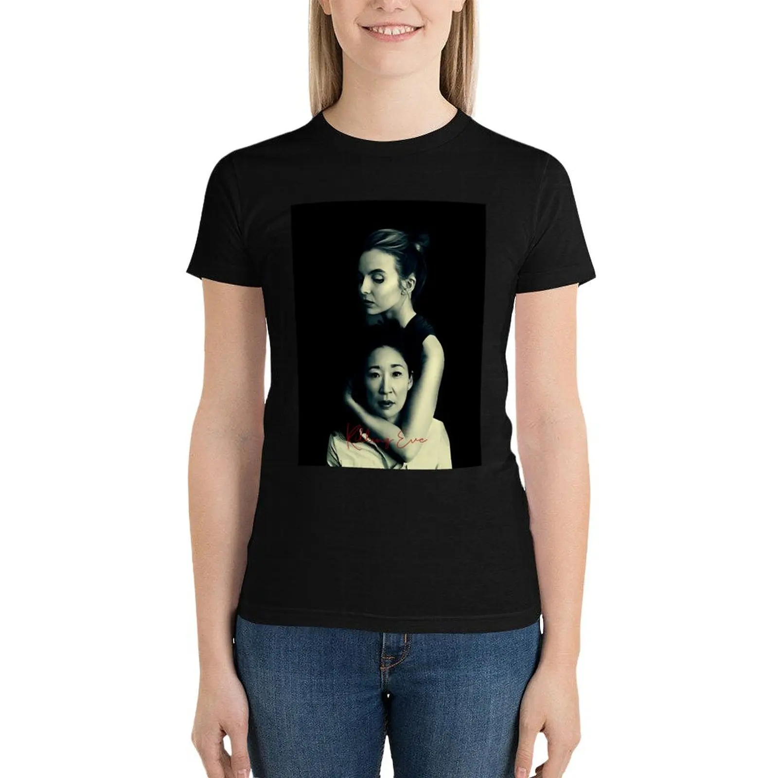 

Killing Eve Paitning Red Art T-Shirt oversized Short sleeve tee anime clothes t shirt Women