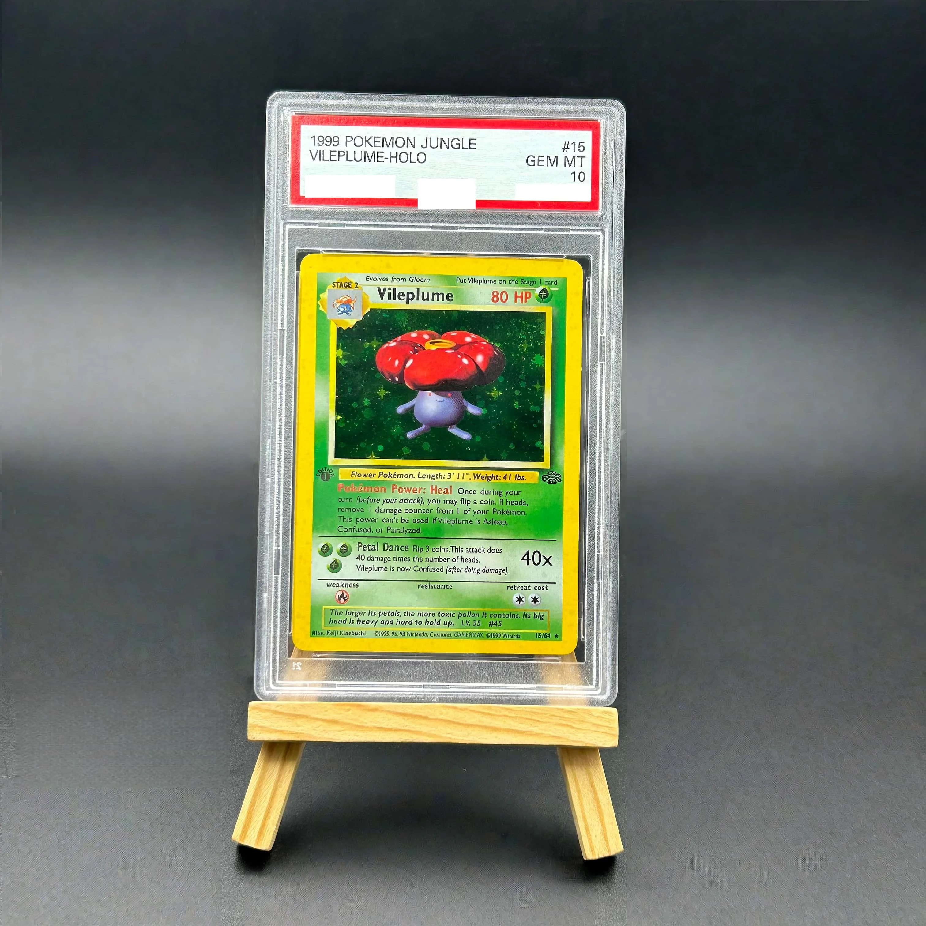 

1999 Pokemon Jungle Vileplume Holo Textured Card - 1st Edition Gem Mint 10 Collectible TCG