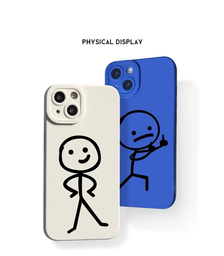 Cute Cartoon Matchman Matte Silicone Phone Case For iPhone 16 11 12 13 14 15 Pro Max XR XS X 7 8 Plus SE 2020 Soft Back Cover