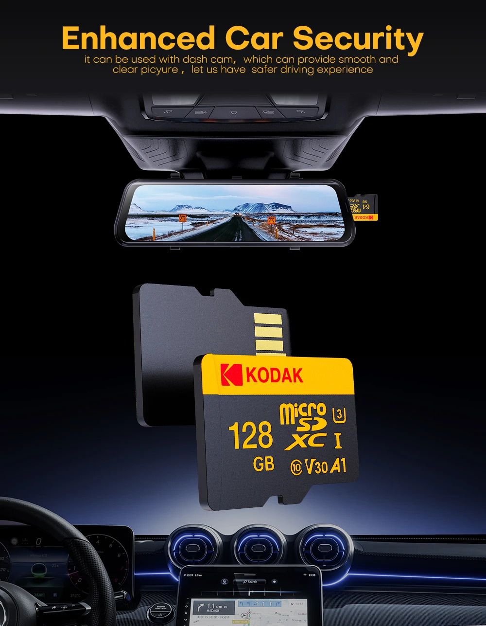 KODAK 100% Original Micro SD Card 16GB 32GB 64GB 128GB 256GB Microsd Memory Card Class10 SDXC U3 4K TF Card for Drone Phone