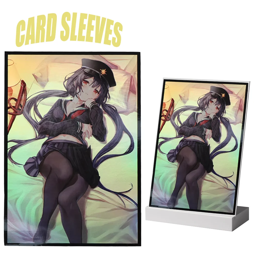 

50PCS Roze Anime Card Sleeves 63x90mm Shining Flash Clear Durable TCG Board Game Trading Card Protectors for YGO Holiday Gift