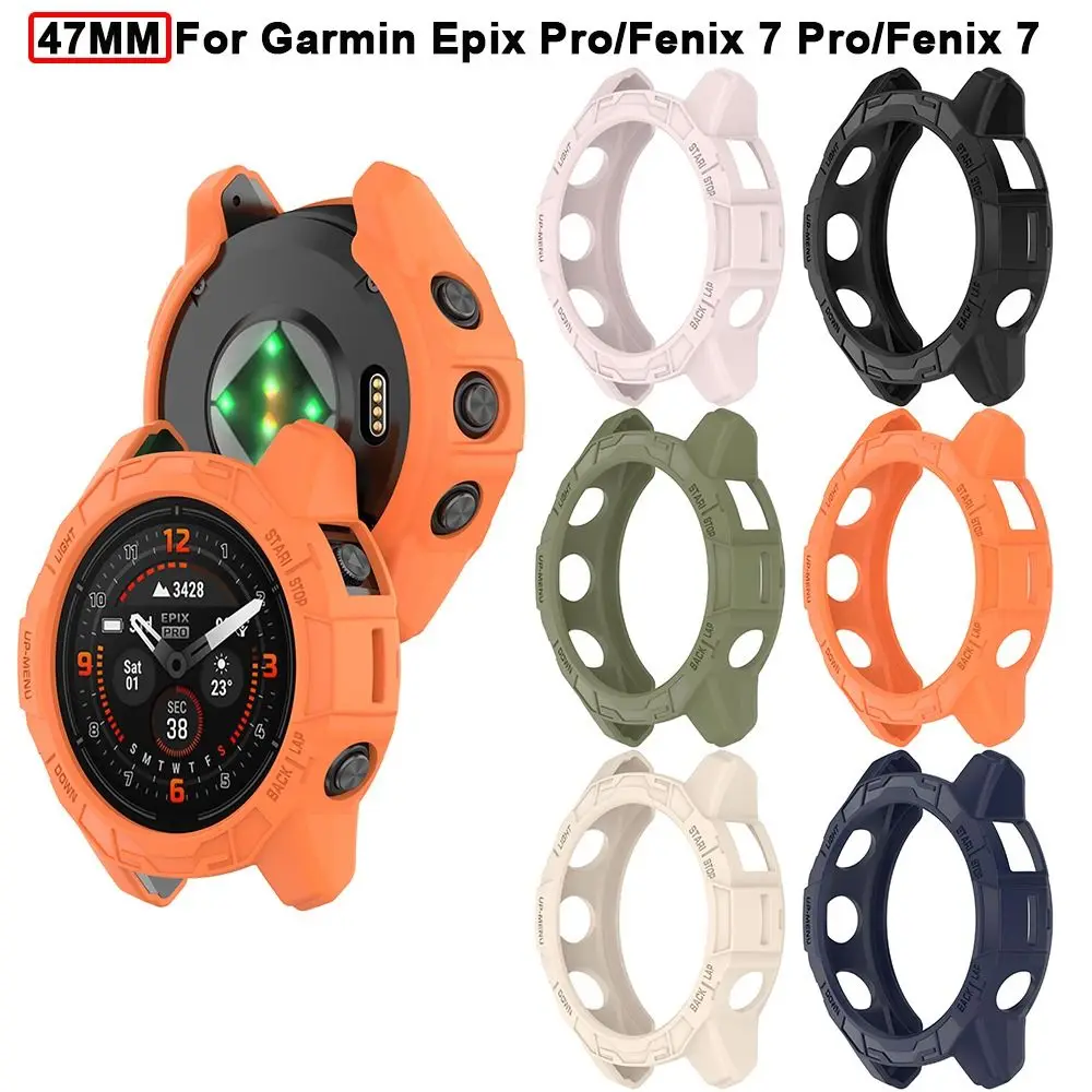 47MM casing pelindung TPU Bumper tepi pelindung layar bingkai lunak untuk Garmin Epix Pro 47MM/Fenix 7 Pro/Fenix 7 jam tangan pintar
