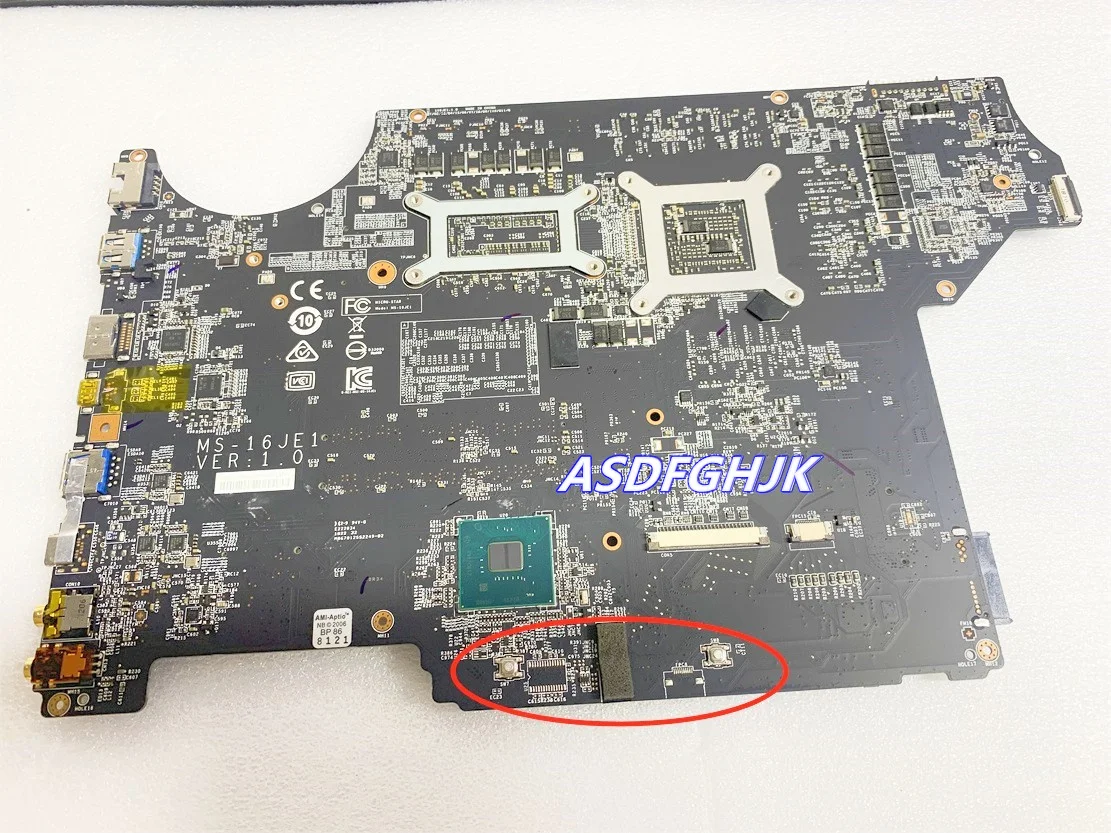 MS-16JE1 FOR MSI MS-16JE GV62VR GV62 LAPTOP MOTHERBOARD WITH I7-8750H CPU AND GTX1060M  100% Perfect Work