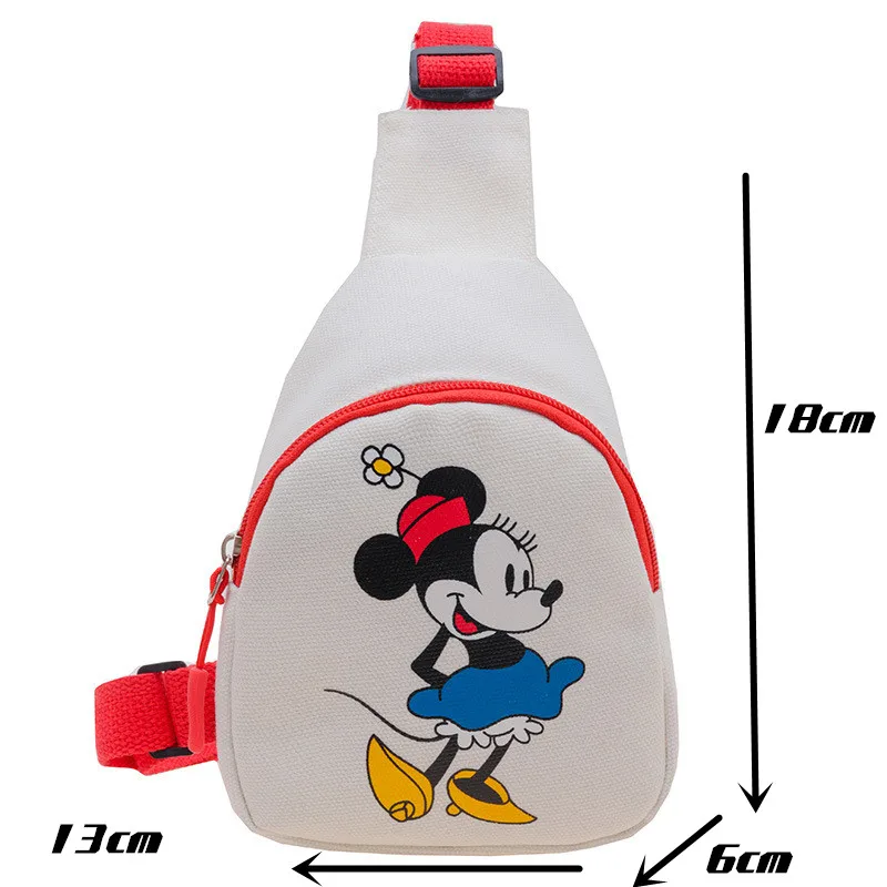 New Mickey Mouse Chest Bags for Children Disney Cartoon Minnie Mouse Casual Shoulder Bag Women Girls Mini Phone Storage Bag