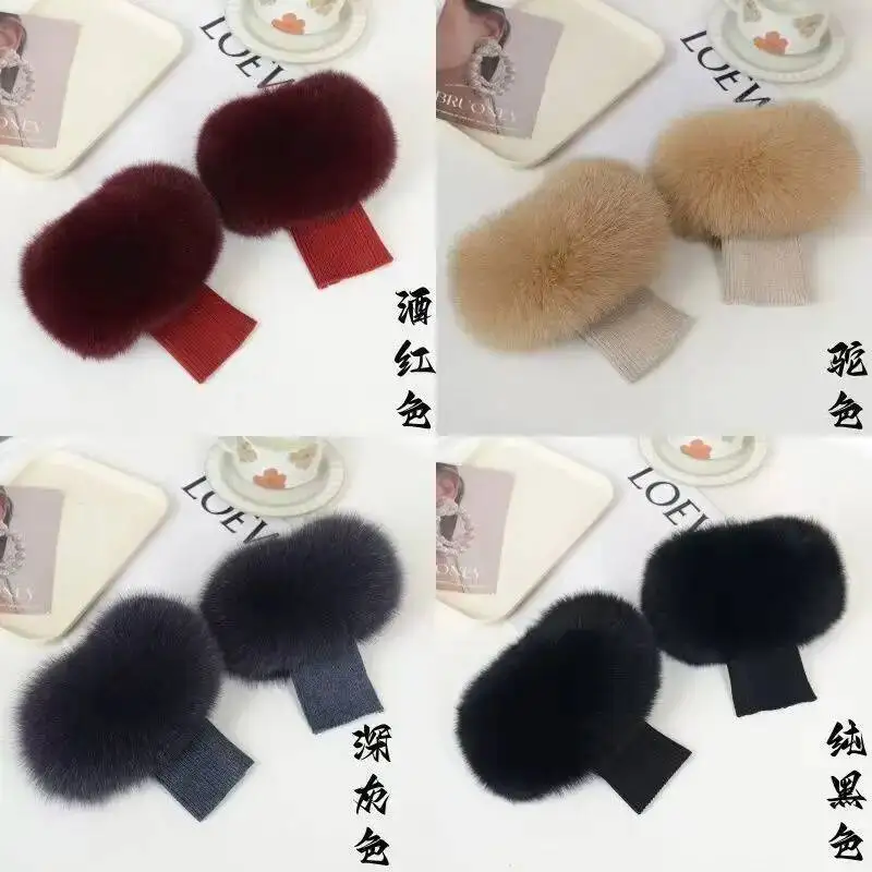 

Real Fox Fur Cuffs Bracelet Natural Fur Sleeves For Women Keep Warm Fur Arm Warmers Decorate Coat Jacket Sleeves Fashion Cuffs