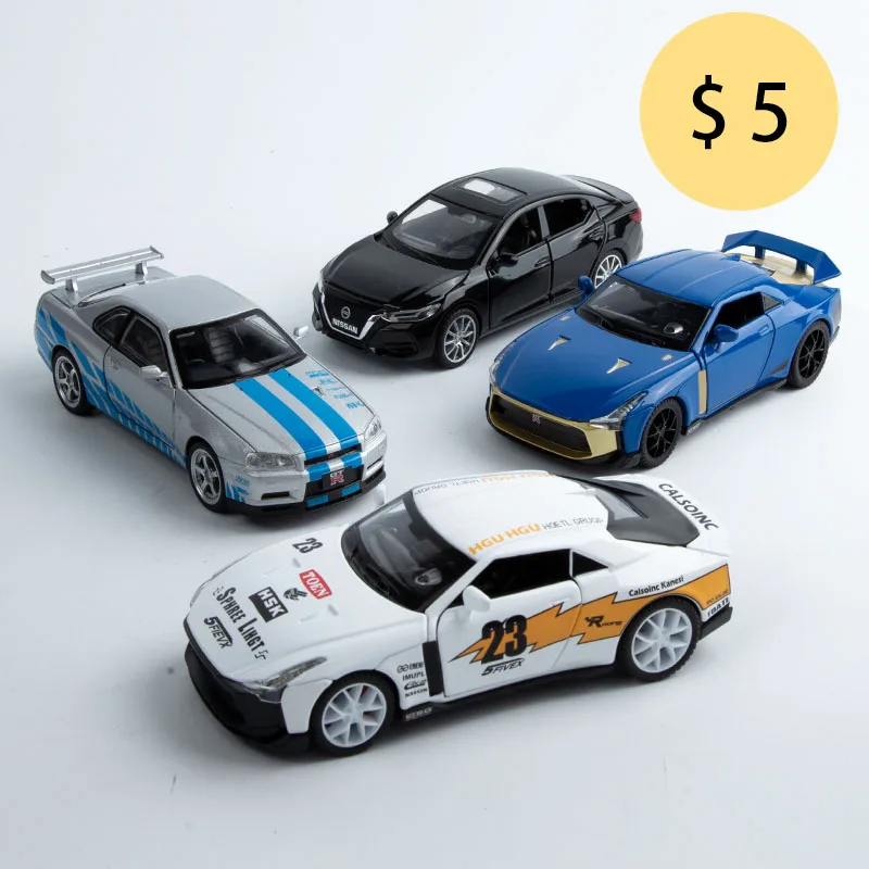 

1:32 GT-R50 R34 Sylphy Painting Sports Saloon Car Toy Boy Diecast Alloy Model Metal Auto Gift Fast Furiou Rubber Tires Hot Wheel