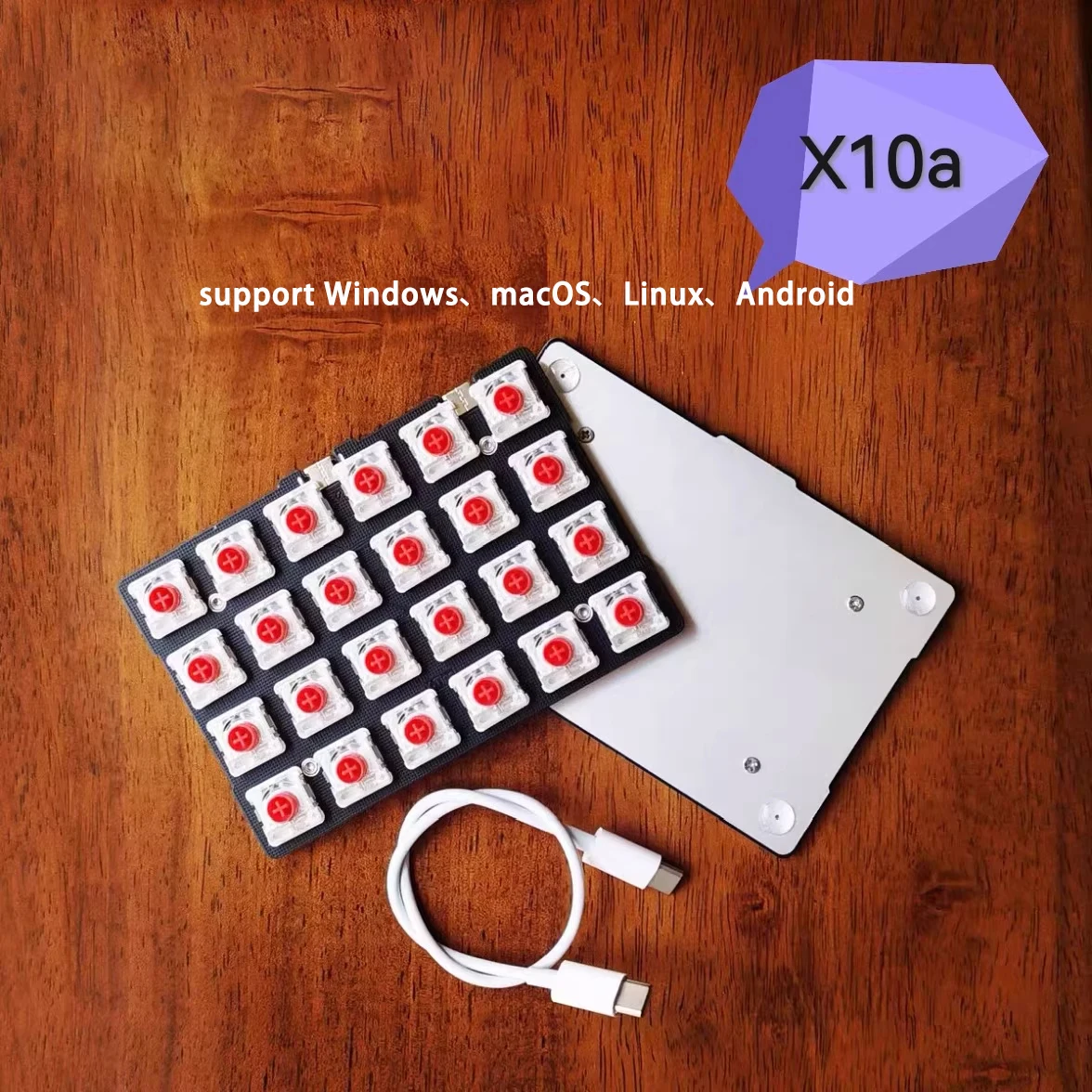 X10a Split-Tastatur, kabelgebunden, 48 Tasten, RGB-Low-Profile-Schalter, unterstützt QMK VIAL Split-Tastatur, individuelles ergonomisches PC-Gamer-Zubehör