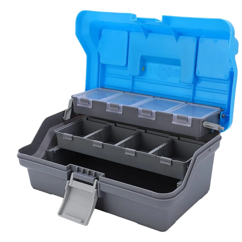 

3-слойная коробка для рыболовных снастей, портативная складная коробка для рыболовных принадлежностей с ручкой, многоцелевая коробка для хранения оборудования