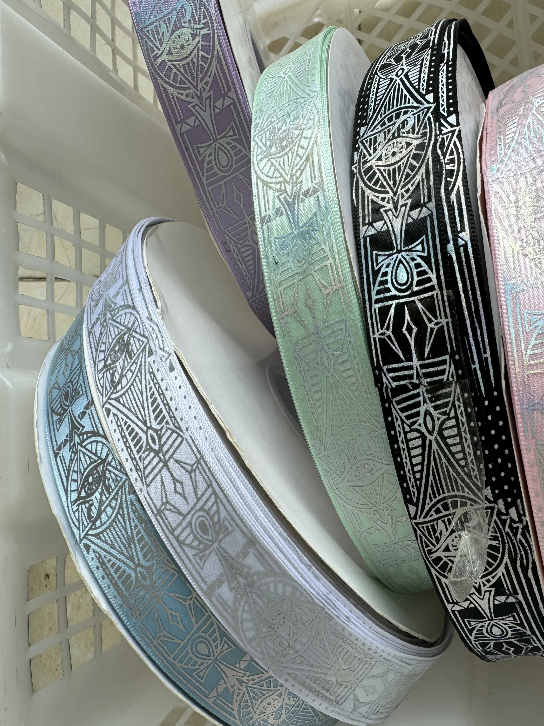 

Horus Eye DIY Handmade Silver Wired Ribbon Bow Tie Support Bar Five Yards Plain Silver Tied with Knot