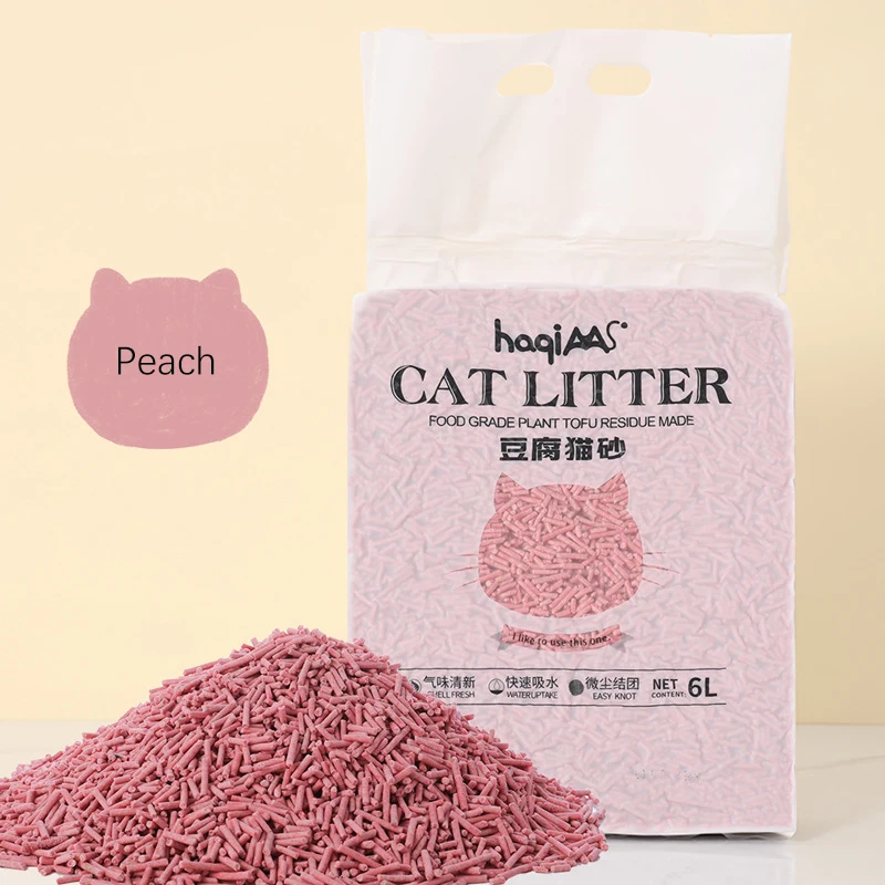 Pet tofu cat litter deodorizing cat feces house special cat milk cat litter peach flavor 2.3kg affordable cat litte