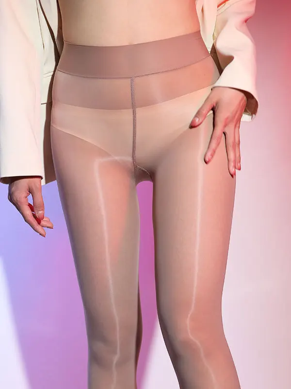 2024 Summer Sexy High Waisted Lift Buttocks Horse Oil Silk Stockings Women High Elastic Ultra Thin Sheer Comfort Pantyhose 7PIJ