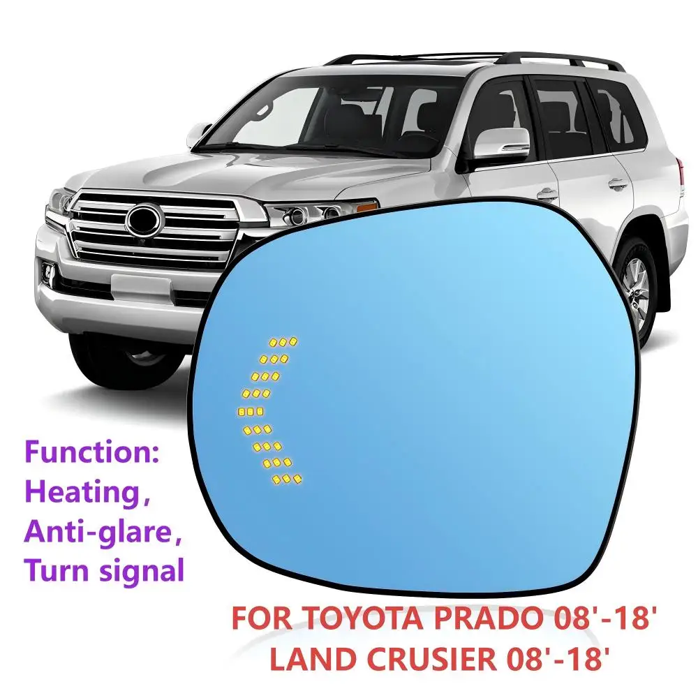

Suitable for Toyota Prado 08-18 Land Crusier 08-18 Rearview Mirror Heating Anti-glare Turn Signal Steering Blue Light Waterproof