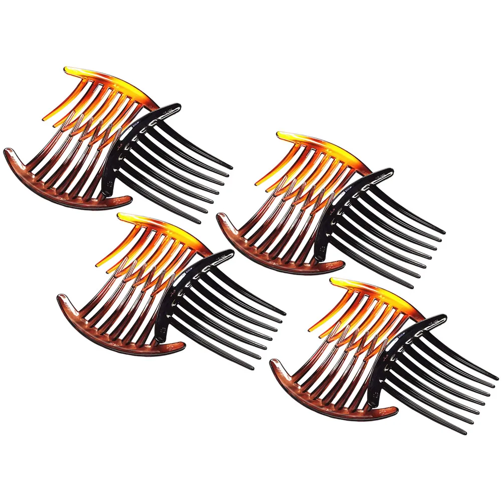

12pcs Seven Teeth Combs Lightweight Resin Accessories for Women Girls Curly Thick Fine Hair Decorative Side Combs Hair Style