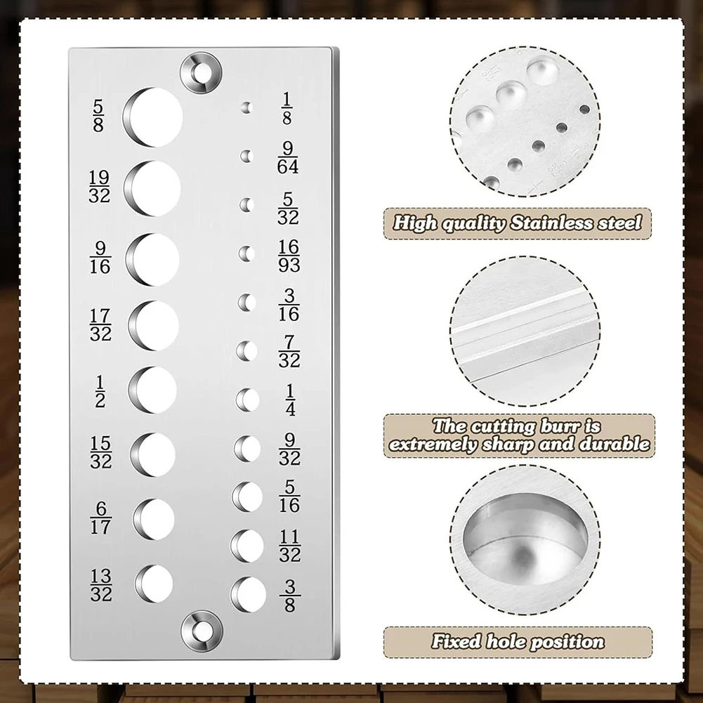 

Woodworking Dowel Maker Plate Tool for Accurate Drilling Compatible with For imperial and Metric Measurements Metal