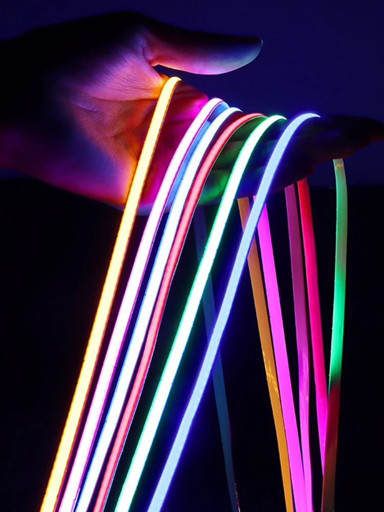 Superdünner 5 mm COB-LED-Streifen, 1 m, 2 m, 3 m, 4 m, 5 m, flexibles Neon-LED-Band mit hoher Dichte für Heim- und Raumdekoration, TV-Hintergrundbeleuchtung