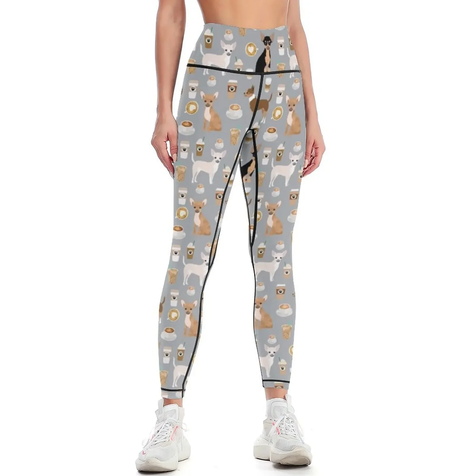 

Chihuahua dog breed coffee pupuccino dog art chiwawas chihuahuas gifts Leggings Legging sport trousers Womens Leggings