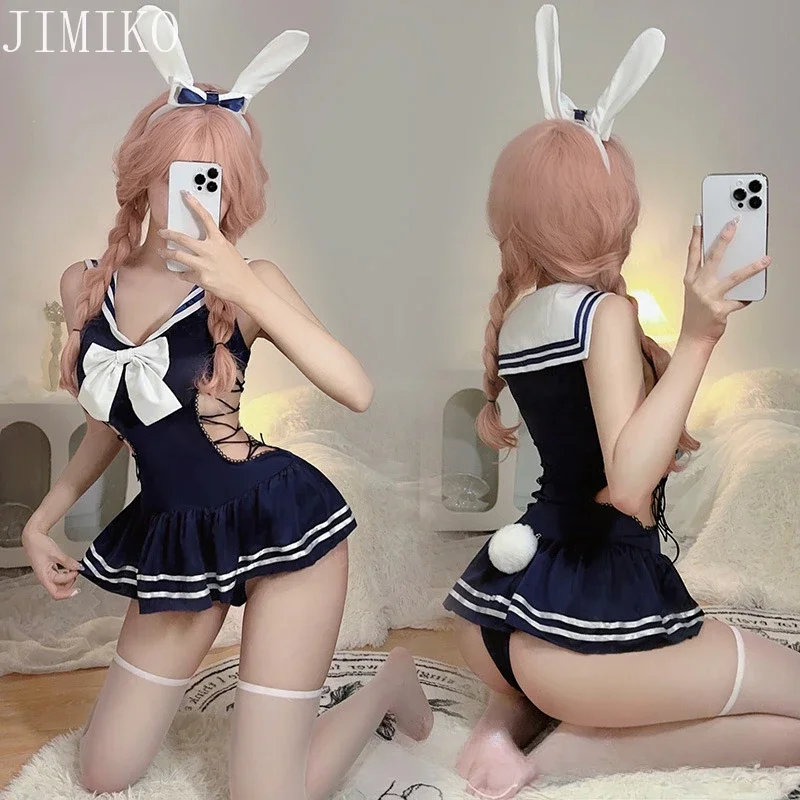 Anime wig Cosplay Cute Underwear Loose Nightdress Bunny Lang Sexy Japanese Lingerie Schoolgirl Uniform Temptation