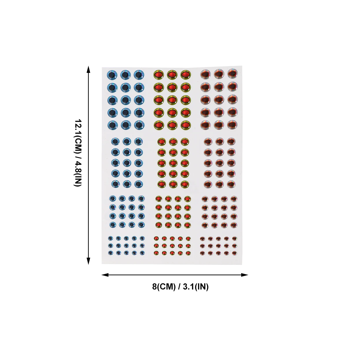 

4 Sheets 3D Fishing Lure Eyes Fake Baits Fly Tying Materials Versatile Sizes Colors Durable Lightweight Adhesive Backing
