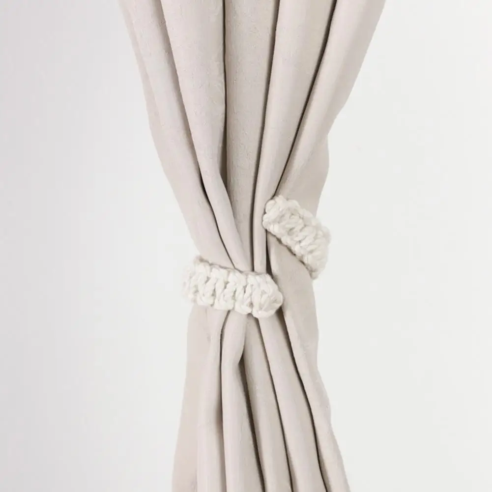 Glue Free Curtain Accessory Magnetic Free Curtain Tie Braided Rope Curtain Tieback Rustic Farmhouse Drapery Holder for Bedroom