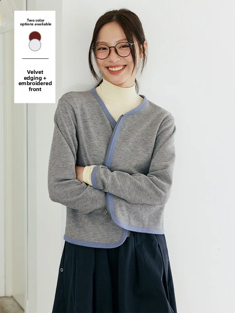 

Deer And Flng Bird 650 Double Color Velvet Feel Open Cardigan Jaet Superb Hand Feel Straight Tube ape Regular Sve