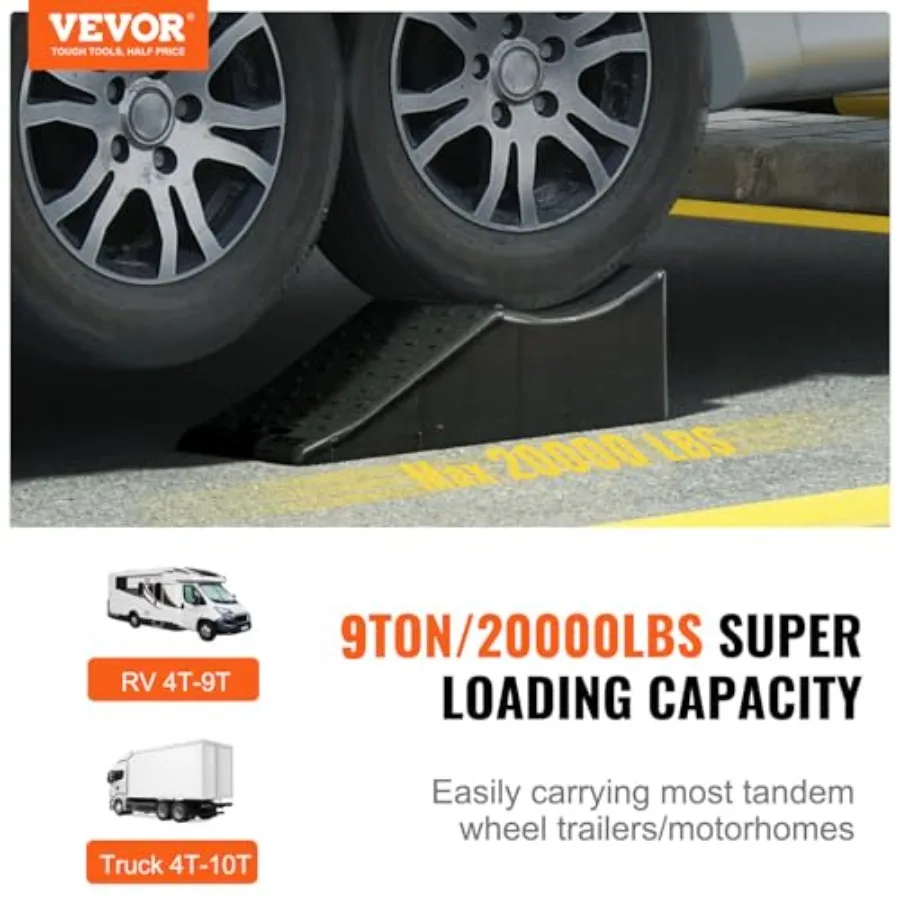 1Piece Vehicle Ramp 20000 lbs/9 Ton Capacity Car Service Ramp, Effortlly Lift 5.5