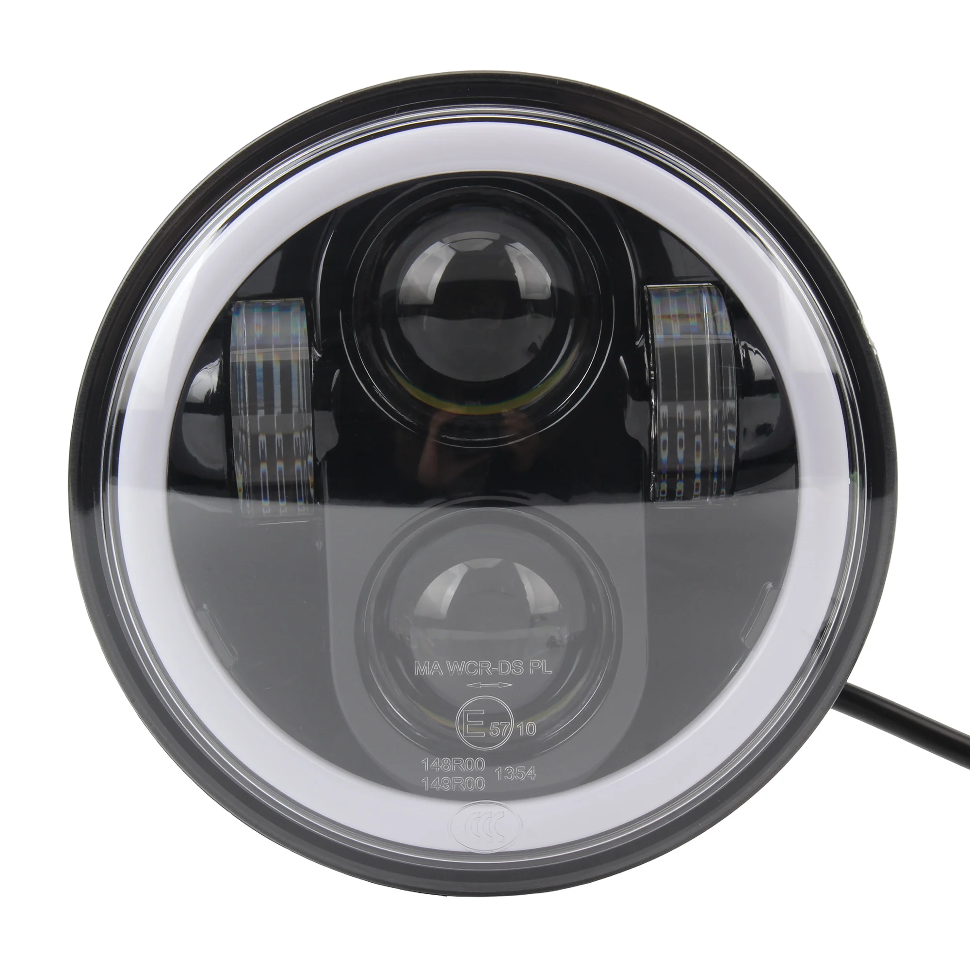Motorcycle 5.75 LED Headlight Head Light White Halo DRL For Harley Sportster Iron 883 Dyna Street Bob Moto Headlamp Accessories