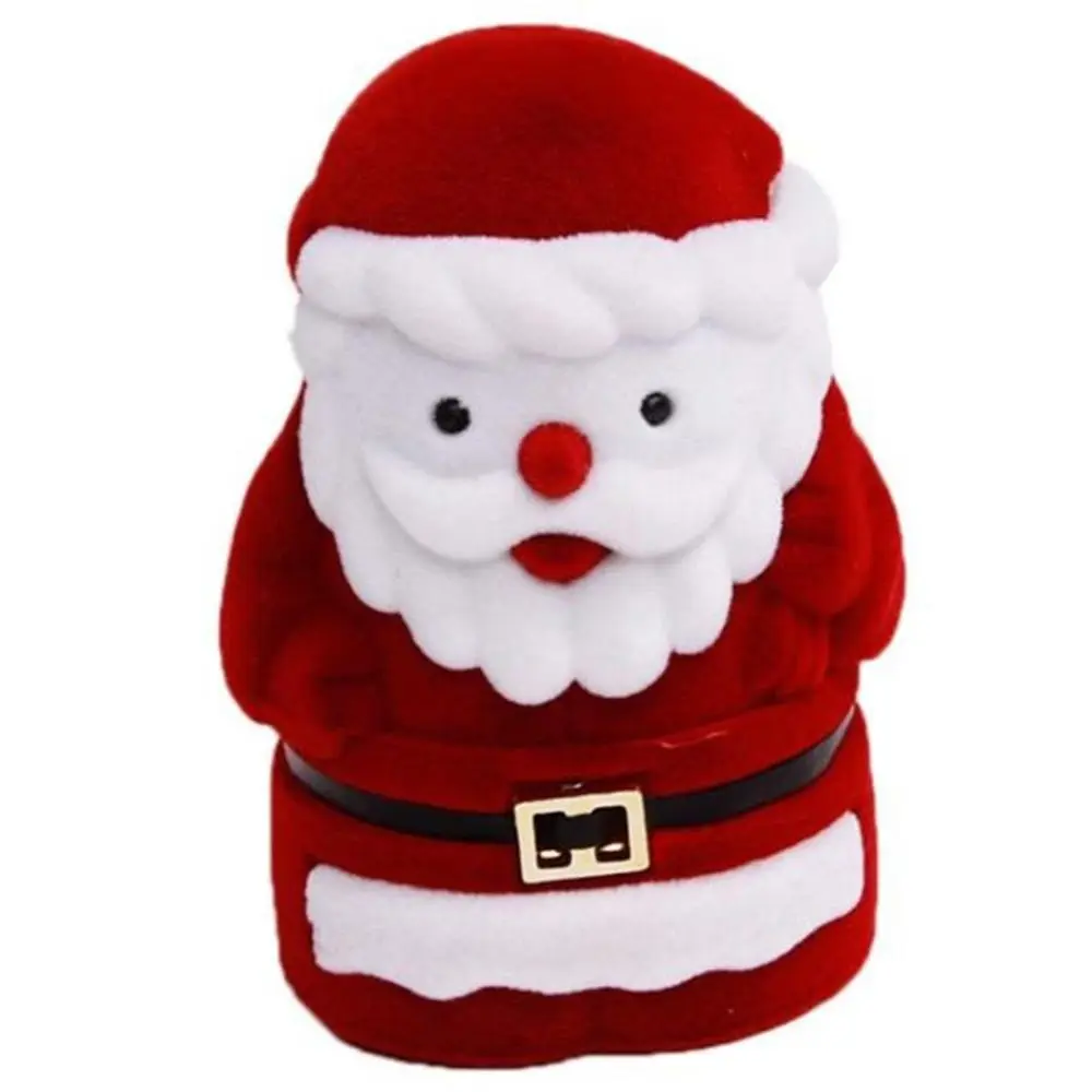 1Pc Gift Classic Santa Claus Santa Storage Box Jewelry Case Earring Display Velvet Box Ring Case Case Jewelry Ring Box