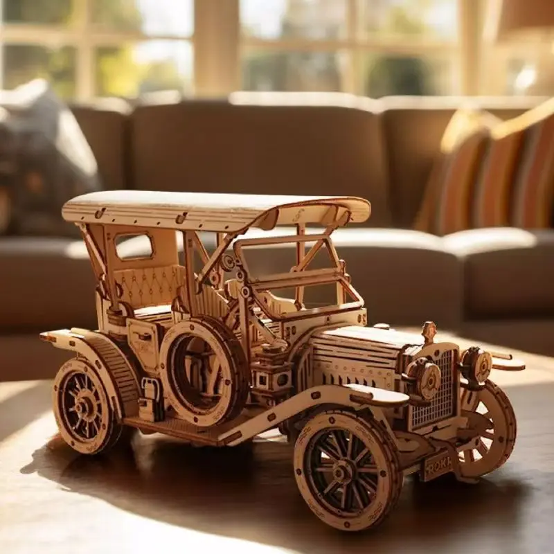 

Classic Vintage Car 3D Wooden Puzzle, DIY Mechanical Model Kit for Adults, Creative Gift Home Decor Building Toy for Teens