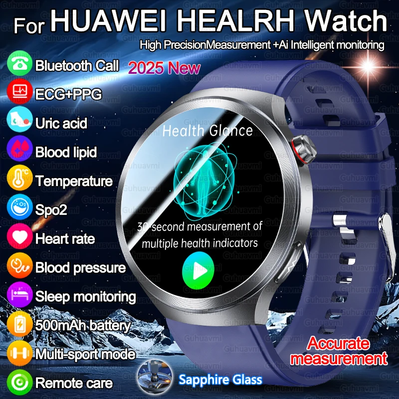 

2025 New Micro Physical Examination Health Smart Watch Blood Lipids Uric Acid Oxygen ECG+PPG Clock Bluetooth Call Smartwatch Men